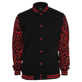 Urban Classics 2-tone Zebra College Jacket, red/blk