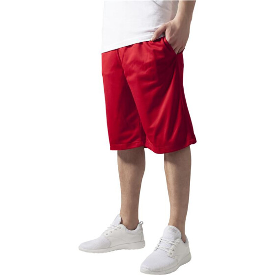 Urban Classics BBall Mesh Shorts with Pockets, red