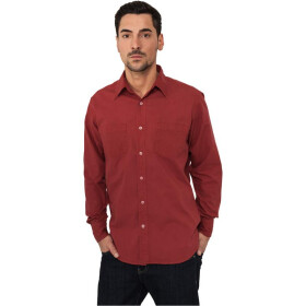 Urban Classics Pigment Dye Shirt, ruby