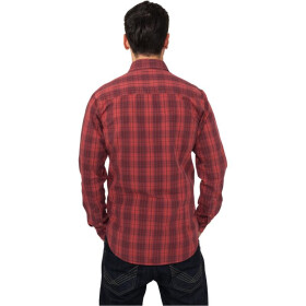 Urban Classics Checked Garment Dye Shirt, blk/red
