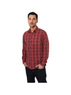 Urban Classics Checked Garment Dye Shirt, blk/red