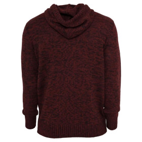 Urban Classics Melange Knitted Hoody, blk/ruby