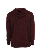 Urban Classics Melange Knitted Hoody, blk/ruby