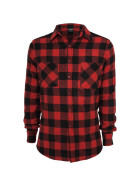 Urban Classics Cord Patched Checked Flanell Shirt, blk/red