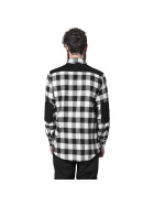 Urban Classics Cord Patched Checked Flanell Shirt, blk/wht