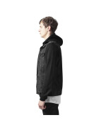 Urban Classics Hooded Denim Fleece Jacket, blk/blk