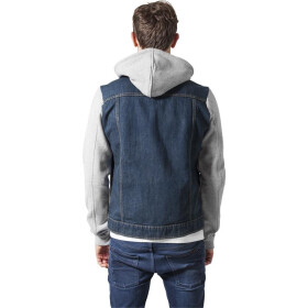 Urban Classics Hooded Denim Fleece Jacket, denimblue