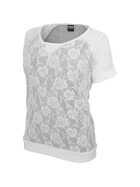Urban Classics Ladies Double Layer Laces Tee, wht/gry
