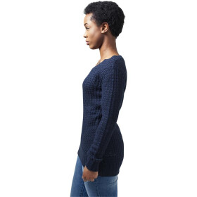 Urban Classics Ladies Long Wideneck Sweater, navy