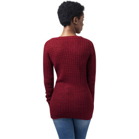 Urban Classics Ladies Long Wideneck Sweater, burgundy