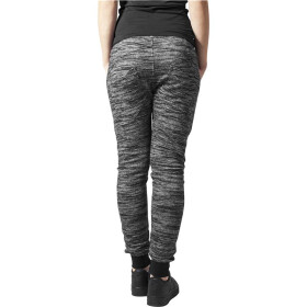 Urban Classics Ladies Fitted Melange Zip Sweatpants, blk/gry