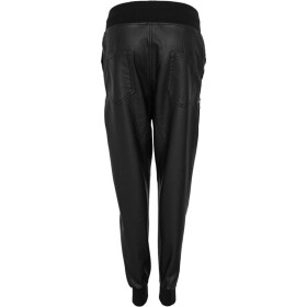 Urban Classics Ladies Deep Crotch Leather Imitation Pants, black