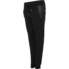 Urban Classics Ladies Side Zip Leather Pocket Sweatpant, black