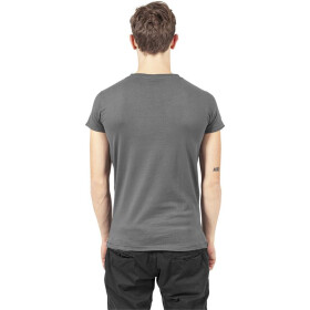 Urban Classics Fitted Peached Open Edge V-Neck Tee, darkgrey