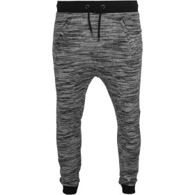 Urban Classics Fitted Terry Melange Sweatpants, blk/gry