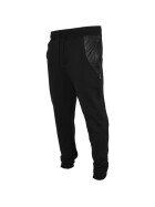 Urban Classics Side Zip Leather Pocket Sweatpant, blk/blk