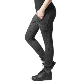 Urban Classics Ladies Zipped Melange Sweatpants, blk/gry