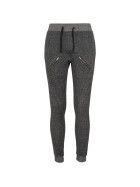 Urban Classics Ladies Zipped Melange Sweatpants, blk/gry