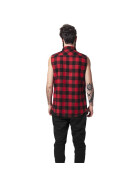 Urban Classics Sleeveless Checked Flanell Shirt, blk/red