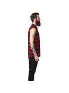Urban Classics Sleeveless Checked Flanell Shirt, blk/red