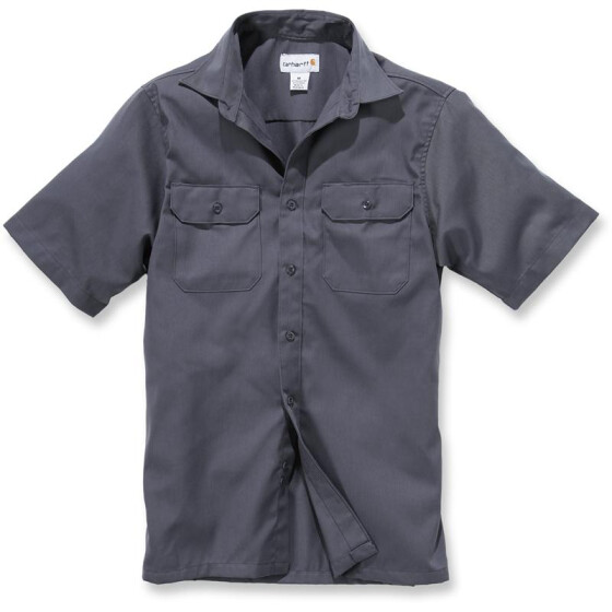 CARHARTT Twill Short Sleeve Work Shirt, dunkelgrau