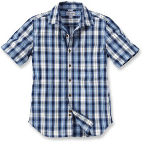 CARHARTT Slim Fit Plaid Short Sleeve Shirt, blau