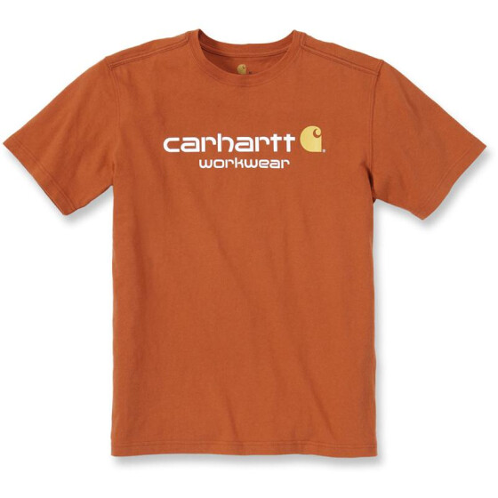 CARHARTT Core Logo Short Sleeve T-Shirt, orange