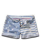 BRANDIT Denim Hotpants Stars &amp; Stripes, light blue