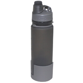MFH Trinkflasche, faltbar, grau, Silikon, 0,5 Liter, BPA...