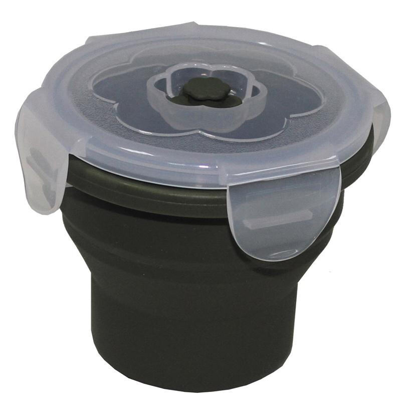 MFH Lunchbox faltbar 240 ml oliv mit Deckel Silikon Camping Dose Snackbox NEU 