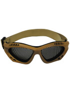 MFH Airsoftbrille, beige, Metall-Gittereinsatz, Deko