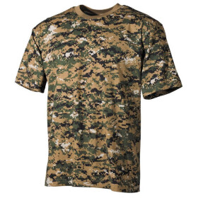 MFH US T-Shirt, halbarm, digital- woodland, 170g/m&sup2;
