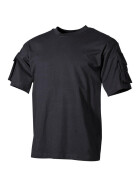MFH US T-Shirt, halbarm, schwarz, mit &Auml;rmeltaschen