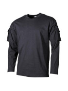 MFH US Shirt, langarm, schwarz, mit &Auml;rmeltaschen