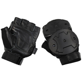 MFH Handschuhe, ohne Finger, Kn&ouml;chelschutz, schwarz