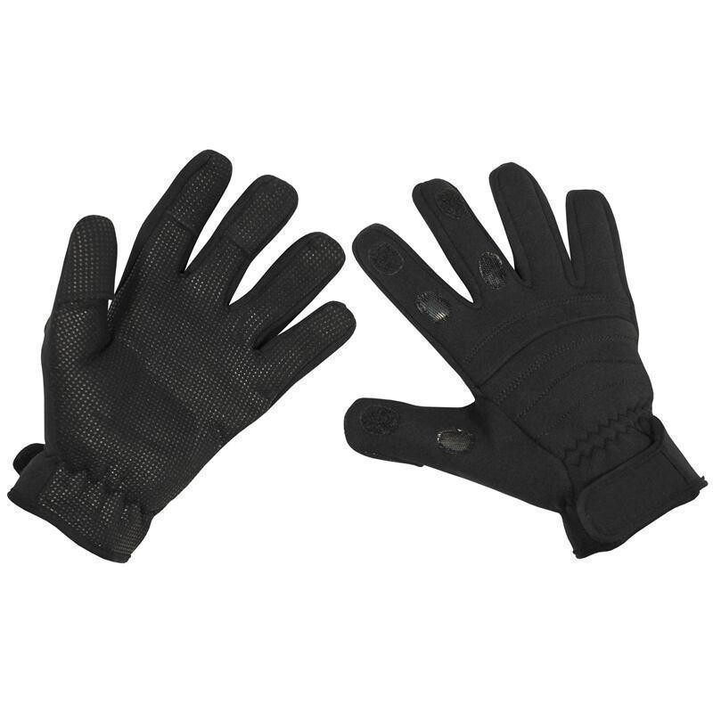 MFH Neopren Handschuhe COMBAT Fingerhandschuhe Security S M L XL XXL schwarz 