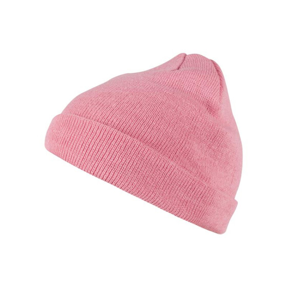 Short Pastel Cuff Knit Beanie, light pink