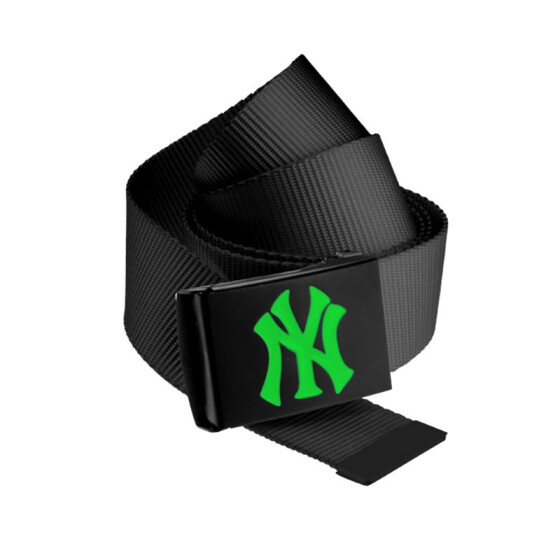 MLB Premium Black Woven Belt Single, neongreen
