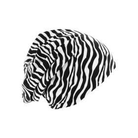 Printed Jersey Beanie, Zebra/black