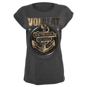 MERCHCODE Ladies Volbeat Seal The Deal Tee, charcoal