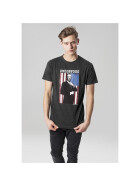MERCHCODE House Of Cards Contrast Flag Tee, charcoal