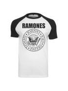 MERCHCODE Ramones Circle Raglan Tee, wht/blk