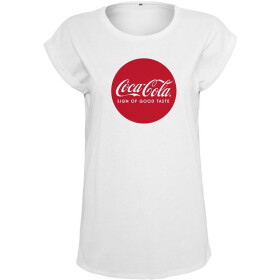 MERCHCODE Ladies Coca Cola Round Logo Tee, white