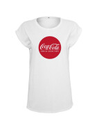 MERCHCODE Ladies Coca Cola Round Logo Tee, white