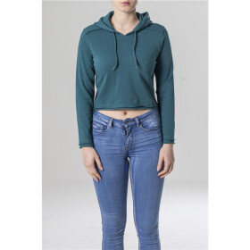 Urban Classics Ladies Cropped Terry Hoody, teal