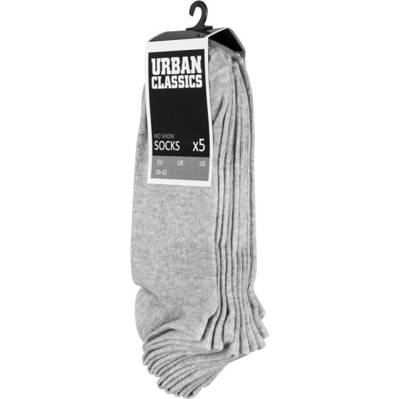 Urban Classics No Show Socks 5-Pack, grey