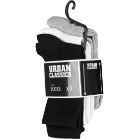 Urban Classics Sport Socks 3-Pack, blk/wht/gry