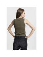 Urban Classics Ladies Lace Up Cropped Top, olive