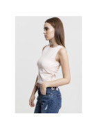 Urban Classics Ladies Lace Up Cropped Top, pink