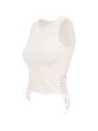 Urban Classics Ladies Lace Up Cropped Top, pink